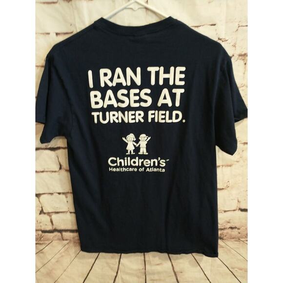 Vintage Mens Medium Delta Atlanta Braves MLB T Shirt Tee Blue USA Tomahawk - Picture 5 of 5